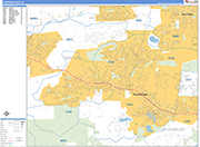 Thousand Oaks  Wall Map Basic Style